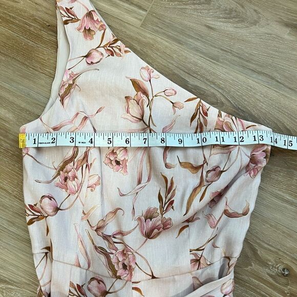 ANTONIO MELANI Floral Carlos One Shoulder Wide Leg Jumpsuit in Pink Tulip Size 0 - Picture 5 of 9